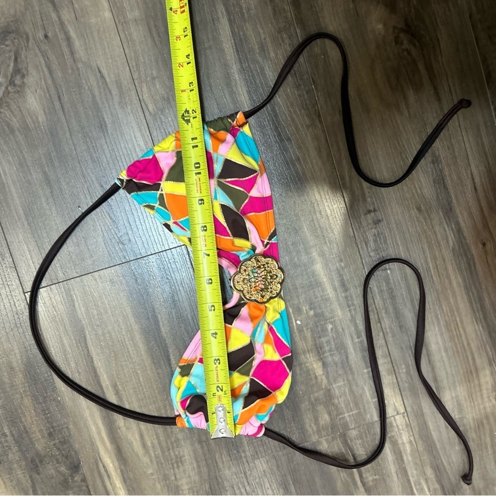 Women’s Multicolor Geometric Triangle Bikini Top - Picture 3 of 6